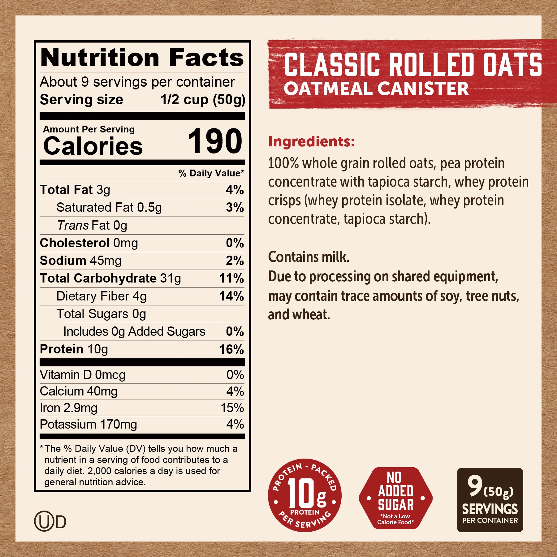 Classic Rolled Oats Oatmeal Canister - Image 5